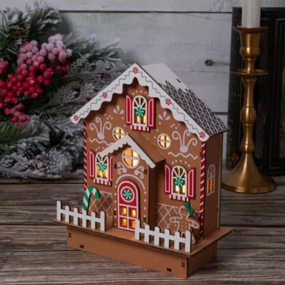 Light Up Gingerbread House Festive Gingerbread House Decoration - Picture 1 of 5